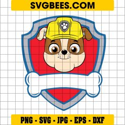 Paw Patrol Rubble Logo Svg, Rubble Bulldog Svg, Rubble Custom Name Svg