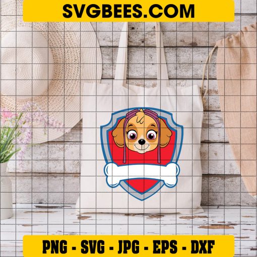 Paw Patrol Skye Logo Svg, Skye Fourth Member Svg, Skye Custom Name Svg on Bag