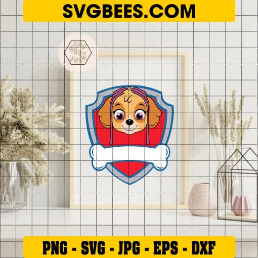 Paw Patrol Skye Logo Svg, Skye Fourth Member Svg, Skye Custom Name Svg on Frame