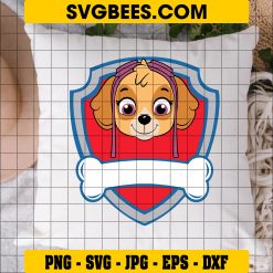 Paw Patrol Skye Logo Svg, Skye Fourth Member Svg, Skye Custom Name Svg on Pillow