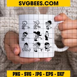 Peeing Boy SVG, WC svg, Peeing Boy Clipart SVG, Calvin Peeing SVG on Cup