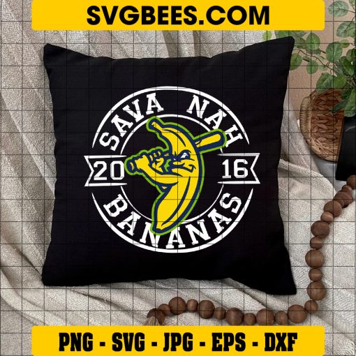 Savannah Bananas 2016 Vintage Logo SVG – Savannah Bananas Baseball Team SVG PNG EPS DXF PDF, Cricut File on Pillow