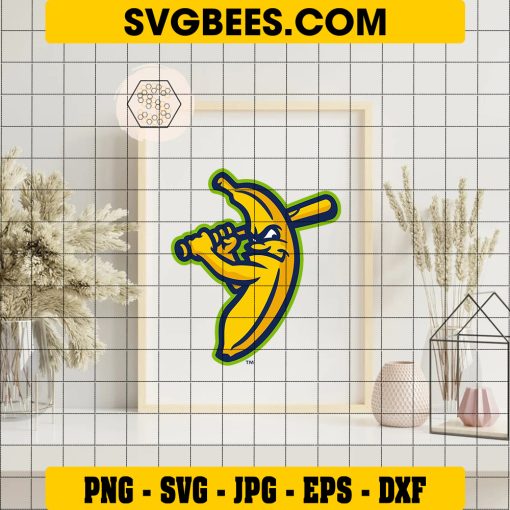 Savannah Bananas Logo MLB SVG PNG, Savannah Bananas Baseball Team SVG PNG EPS DXF PDF, Cricut File on Frame