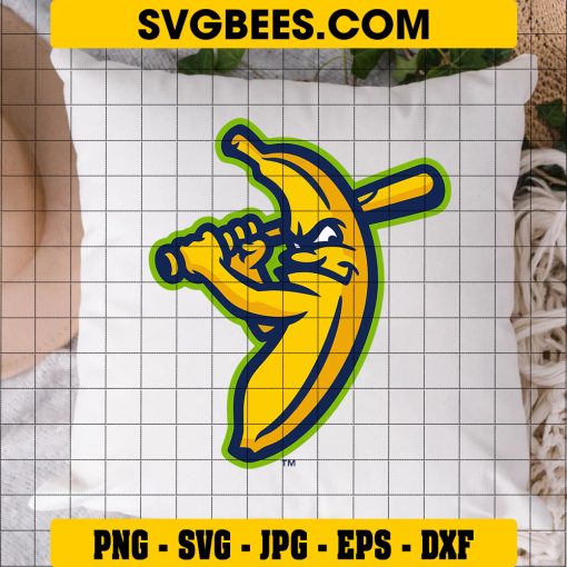 Savannah Bananas Logo MLB SVG PNG, Savannah Bananas Baseball Team SVG PNG EPS DXF PDF, Cricut File on Pillow