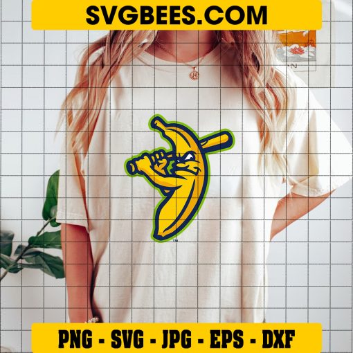 Savannah Bananas Logo MLB SVG PNG, Savannah Bananas Baseball Team SVG PNG EPS DXF PDF, Cricut File on Shirt