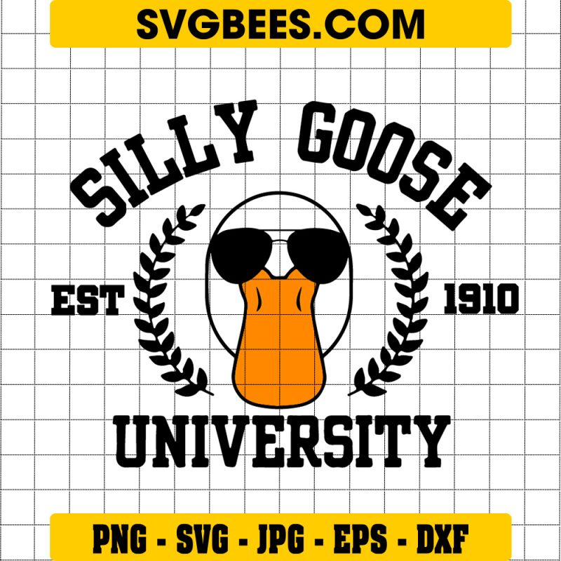 Silly Goose University EST 1910 SVG, Silly Goose University SVG, Funny Goose SVG
