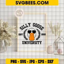 Silly Goose University EST 1910 SVG, Silly Goose University SVG, Funny Goose SVG on Frame