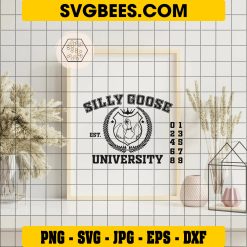 Silly Goose University Funny SVG PNG, Meme School Bird SVG, Silly Goose Logo DXF EPS PNG SVG on Frame