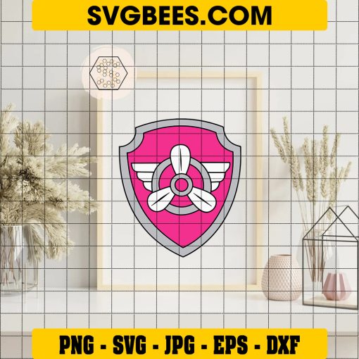 Skye Badge Paw Patrol Svg, Paw Patrol Logo Svg, Skye Svg on Frame