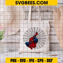 Spiderman Web Svg Image, Spider Man Svg Cut File Cricut Digital Download on Bag
