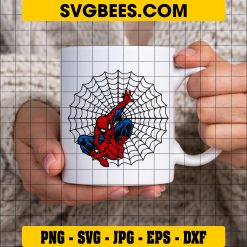 Spiderman Web Svg Image, Spider Man Svg Cut File Cricut Digital Download on Cup