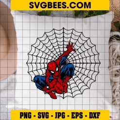 Spiderman Web Svg Image, Spider Man Svg Cut File Cricut Digital Download on Pillow