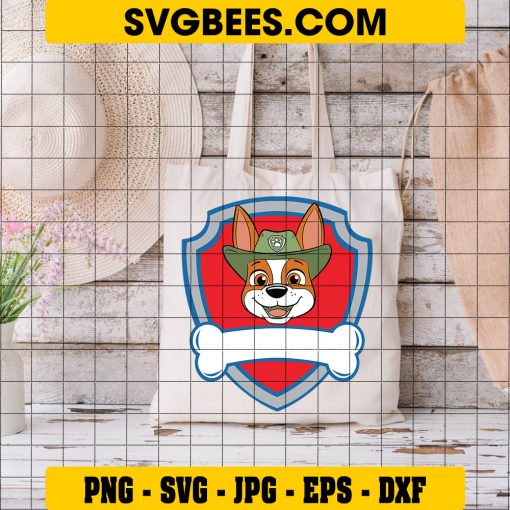 Tracker Badge Paw Patrol Svg, Paw Patrol Logo Svg, Tracker Svg on Bag