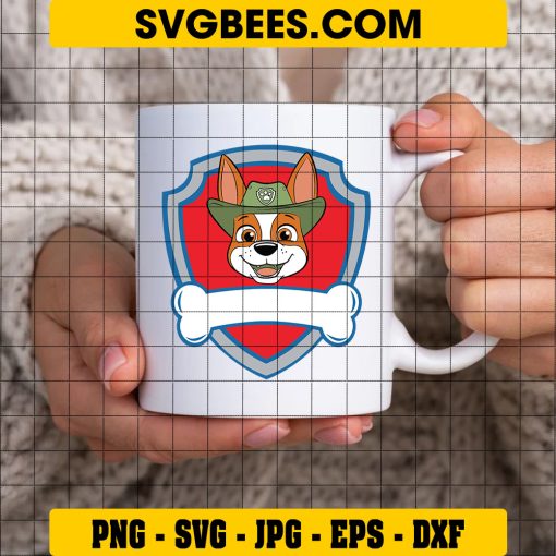 Tracker Badge Paw Patrol Svg, Paw Patrol Logo Svg, Tracker Svg on Cup