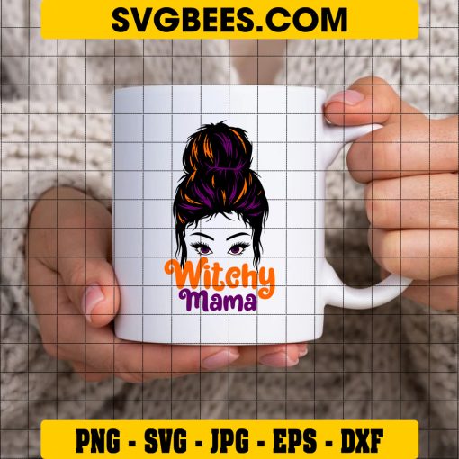 Witchy Mama Svg, Halloween Mom Svg, Halloween Witch Svg on Cup