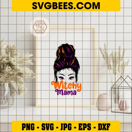 Witchy Mama Svg, Halloween Mom Svg, Halloween Witch Svg on Frame