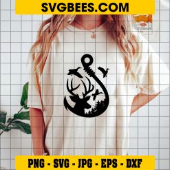Deer SVG, Duck SVG, Hook SVG, Hunting SVG, Fishing SVG, US Outdoor Hunting SVG PNG DXF EPS on Shirt