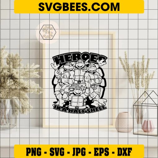 Free Ninja Turtles SVG, Ninja Turtle Cut file, Clipart on Frame