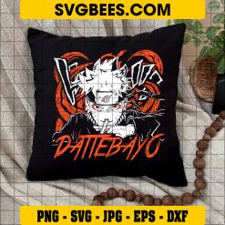 Naruto Dattebayo SVG, Naruto Sage Mode SVG on Pillow