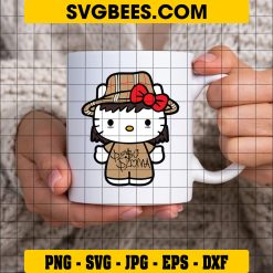 Peso Pluma Hello Kitty Burberry Hat SVG, Peso Pluma Kitty Cat SVG, Regional Mexican Music SVG PNG DXF EPS on Cup