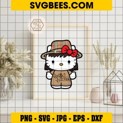 Peso Pluma Hello Kitty Burberry Hat SVG, Peso Pluma Kitty Cat SVG, Regional Mexican Music SVG PNG DXF EPS on Frame