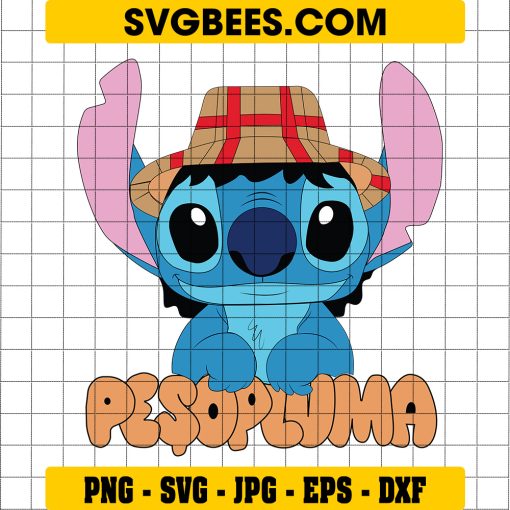 Peso Pluma Stitch SVG, Funny Peso Pluma Lilo Stitch SVG PNG DXF EPS Files