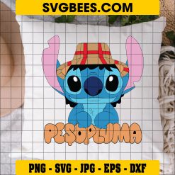 Peso Pluma Stitch SVG, Funny Peso Pluma Lilo Stitch SVG PNG DXF EPS Files on Pillow