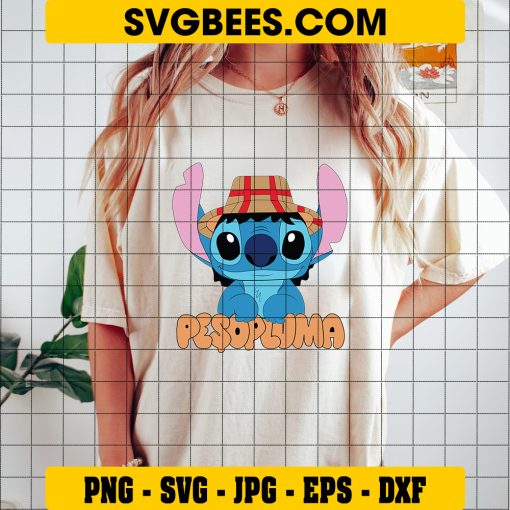 Peso Pluma Stitch SVG, Funny Peso Pluma Lilo Stitch SVG PNG DXF EPS Files on Shirt