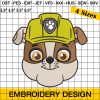 Rubble dog Embroidery Design, Paw patrol Embroidery