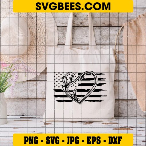 US Deer Hunting Fishing Heart Svg, Fishing Cut Files, US Hunting Svg, Hunting Shirt ,Fish Hunting Svg, Deer Outdoor Svg, Fishing Svg on Bag