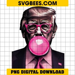 Bubble Gum Trump PNG, Trump 4th Of July PNG, Funny Donald Trump PNG