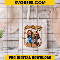 Chucky And Tiffany See You In Hell PNG Sublimation File on Bag