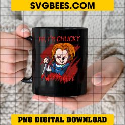 Chucky Horror Halloween Im Chucky Wanna Play PNG File on Cup