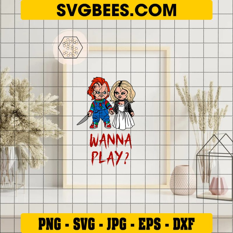 Chucky And Tiffany Wanna Play Svg Horror Characters Svg Svgbees 8891