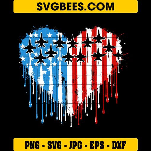 Fighter Jets 4th Of July SVG PNG, Patriotic Red White Blue USA Flag SVG, Fighter Jets With USA Flag DXF SVG PNG EPS