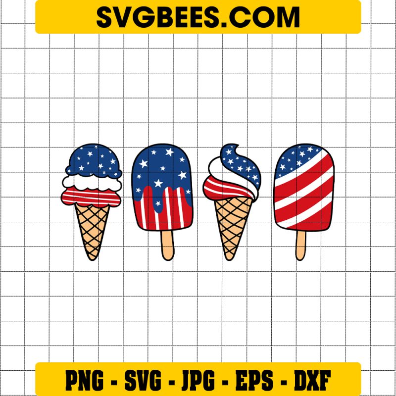 Fourth Of July SVG, 4th Of July Popsicle American Flag Patriotic Summer Girl SVG