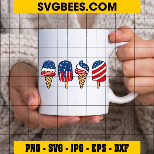 Fourth Of July SVG, 4th Of July Popsicle American Flag Patriotic Summer Girl SVG on Cup
