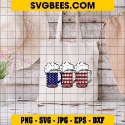 Fourth Of July SVG, Beer American Flag 4th Of July Merica Drinking Usa Retro Happy SVG on Bag