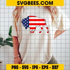 Fourth Of July SVG, Bison Buffalo Lovers 4th Of July Independence Day SVG on Shirt