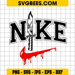 Horror Movie Character Chucky Knife Halloween Nike Logo SVG