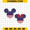 Mickey And Minnie Mouse Merica SVG PNG, Disney Mouse 4th Of July SVG, American Flag Disney Mouse DXF SVG PNG EPS