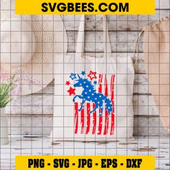 Patriotic Cute Unicorn Coquette Svg, American Flag Svg, 4th Of July Svg on bag
