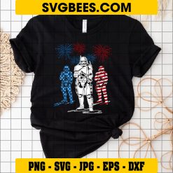 Stormtroopers 4th Of July SVG PNG, Star Wars Stormtroopers Fireworks SVG, American Flag Stormtrooper DXF SVG PNG EPS on Shirt