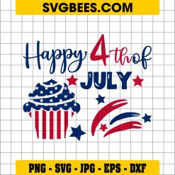 US Flag Cupcake Svg, Baby 4th of July Svg, Happy Birthday Svg