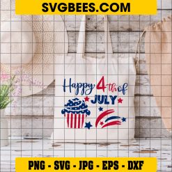 US Flag Cupcake Svg, Baby 4th of July Svg, Happy Birthday Svg on bag