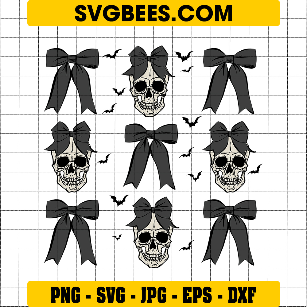 Black Bows Coquette SVG, Skull Coquette PNG SVG, Watercolor Black Bows SVG, Skull SVG PNG, Black Bow SVG PNG EPS DXF