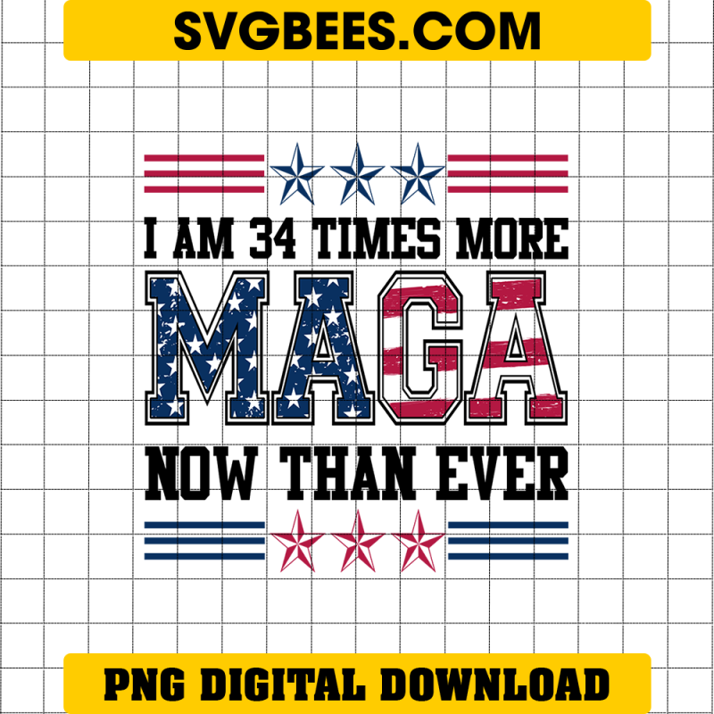 I'm 34 Times More MAGA Now Than Ever PNG, Trump Supporters PNG