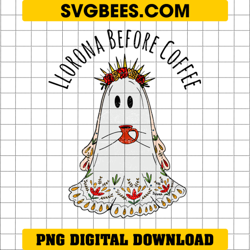 Llorona Before Coffee PNG, Ghost Girl PNG