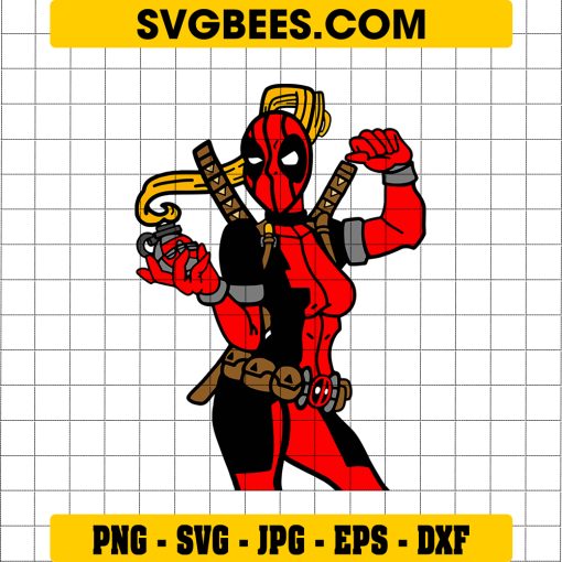 Lady Deadpool SVG, Wanda Wilson, Marvel SVG PNG EPS DXF