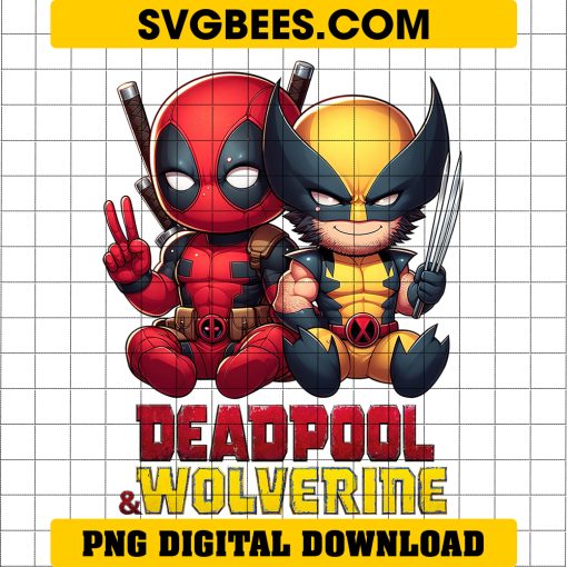 Baby Deadpool And Wolverine PNG, Cute Deadpool PNG, Cute Wolverine PNG